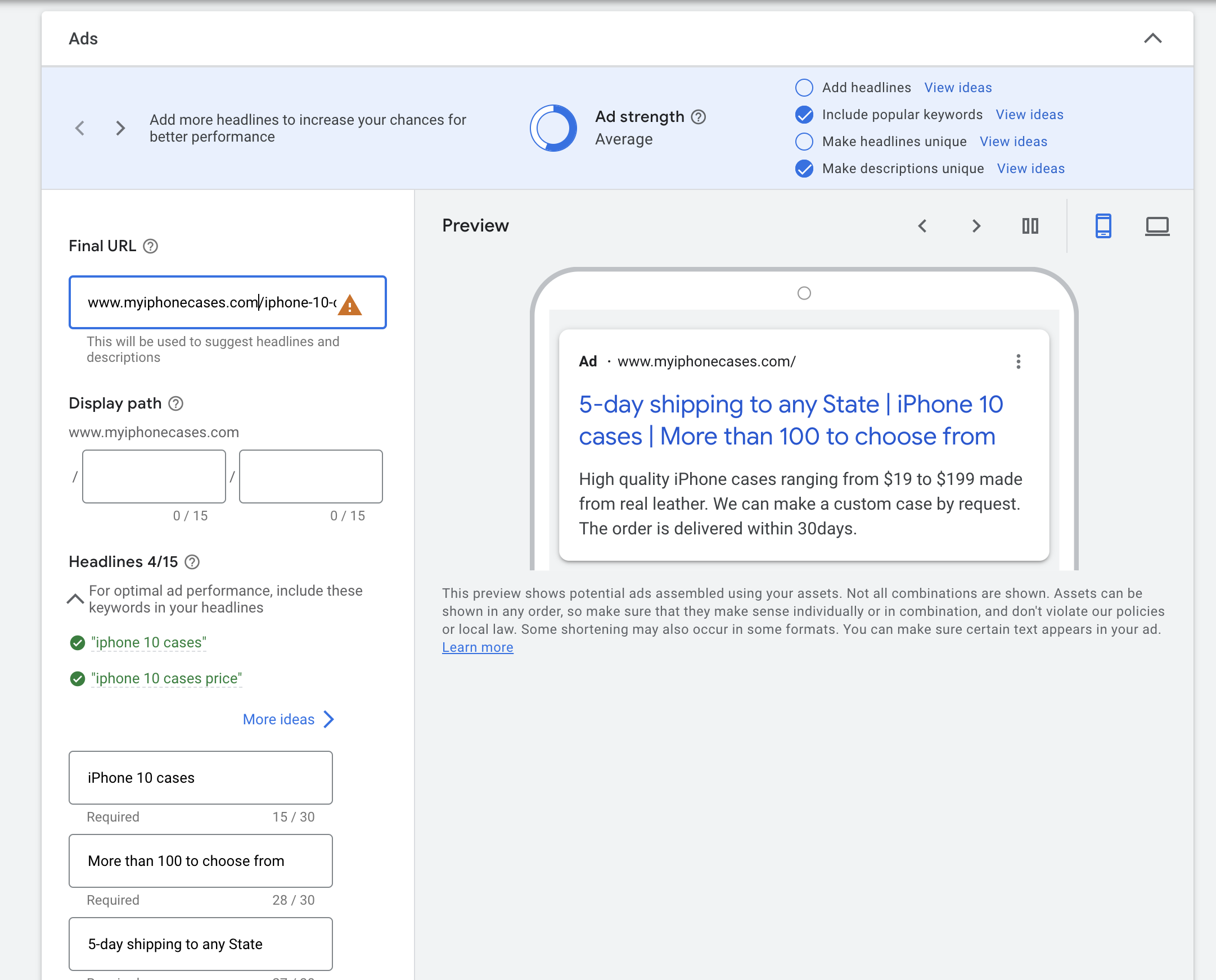 creating responsive search ads