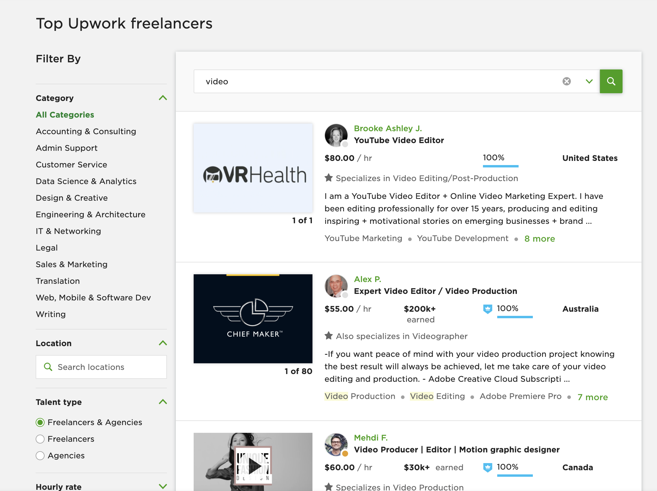 upwork video ads