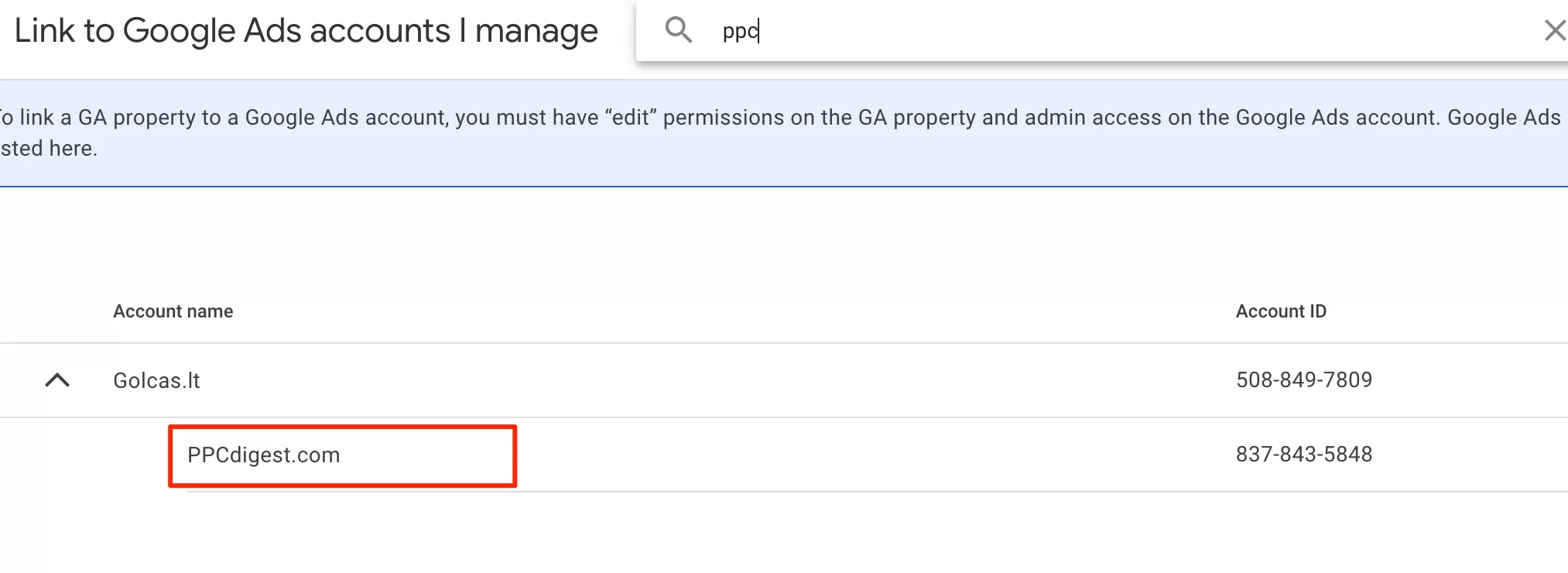 google ads account